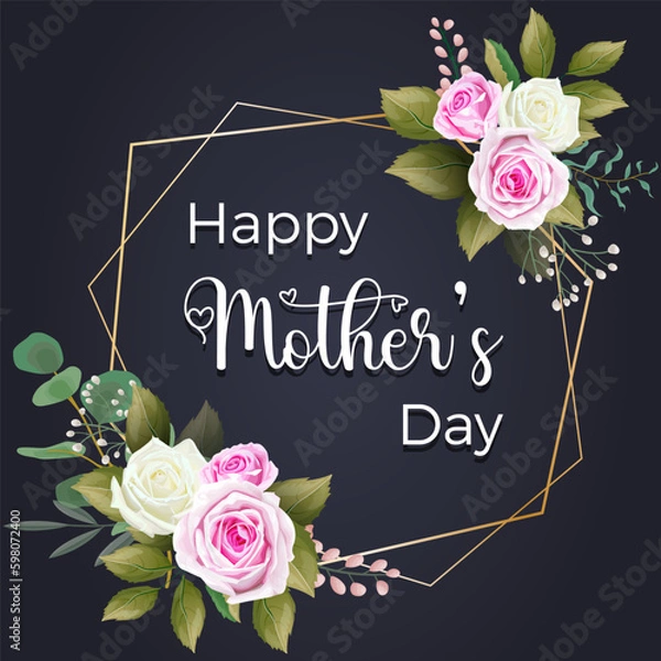 Obraz Happy mother's day banner or happy mother's day event poster background