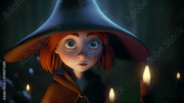 Fototapeta Little Apprentice Witch