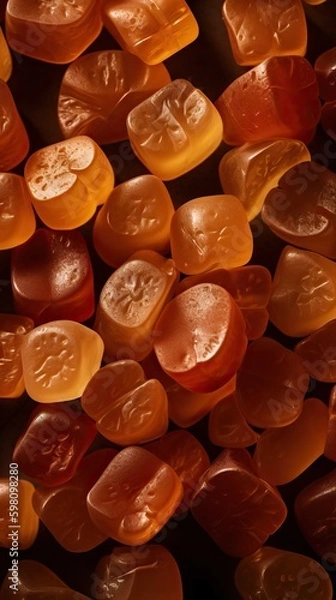 Obraz Apple Cider Vinegar gummies, top view, Generative AI