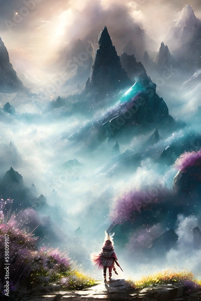 Fototapeta A beautiful illustration created by artificial intelligence by Carguilar, with varied colors and incredible and Delicate details	