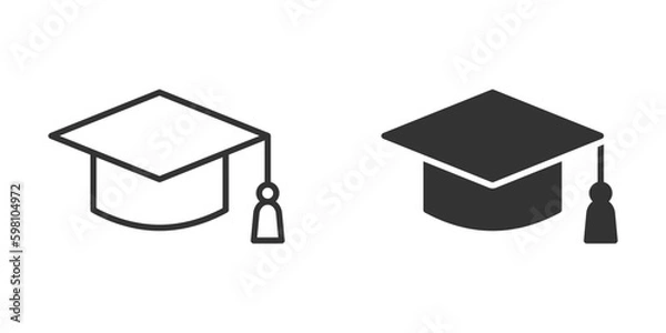 Fototapeta Student hat. Simple design. Vector illustration.