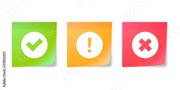 Obraz Posit with survey icons