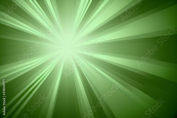 Fototapeta Abstract Green Gradient Background with Radiant Rays - Generative AI