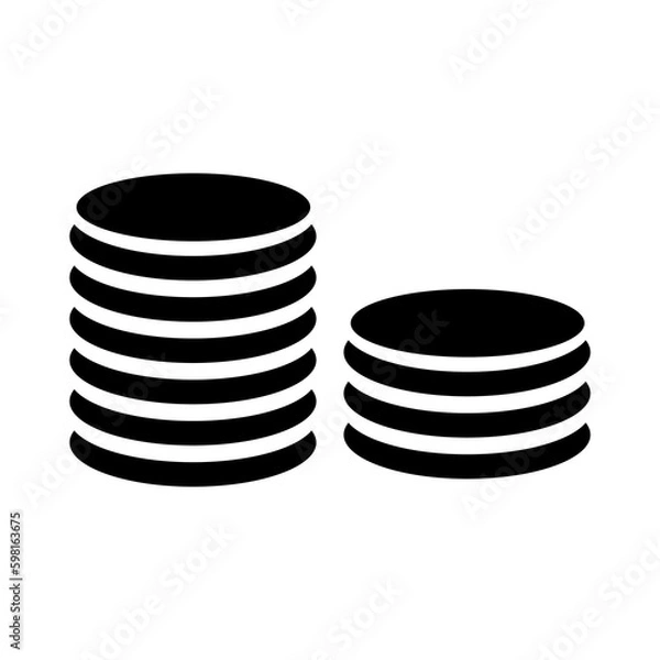 Fototapeta Coins icon vector. Simple money sign illustration on white background..eps