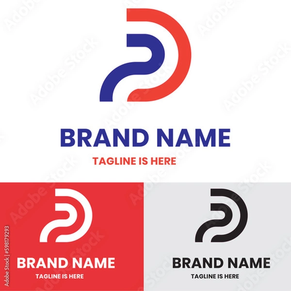 Fototapeta Modern initial pd letter logo
