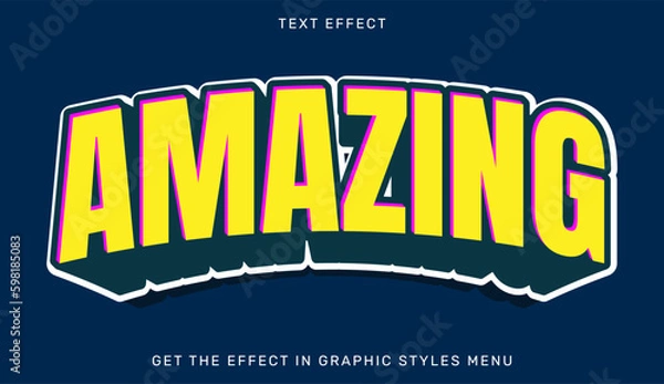 Obraz Vector illustration of amazing text effect