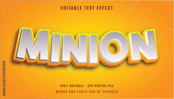 Obraz minion 3d text effect