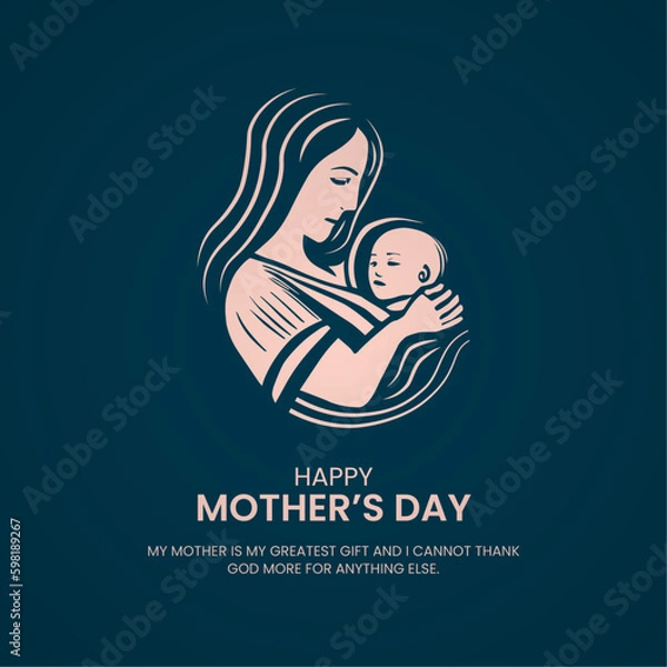 Obraz Happy Mother's day social media post and greeting card template design