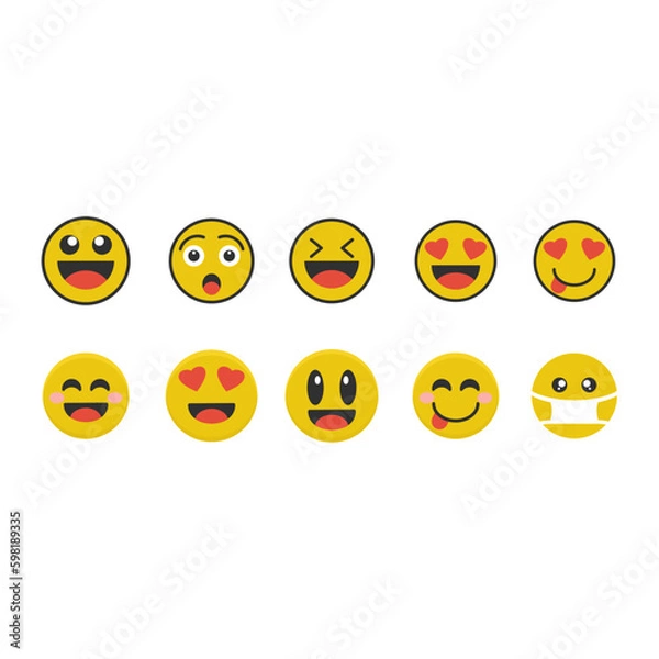 Obraz collection emoticon design vector premium 