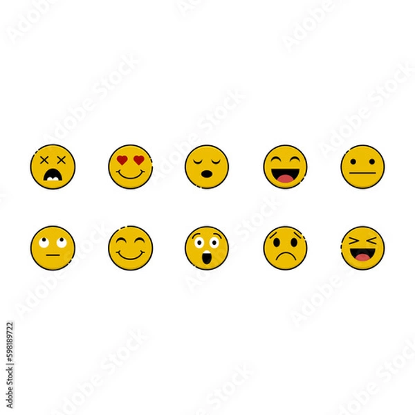Obraz collection emoticon design vector premium 
