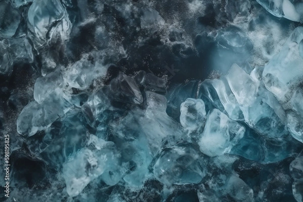 Fototapeta Ice Transparent  Crystals Winter Abstract Texture Background Surface Generative AI
