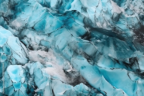 Fototapeta Glacier Texture Blue Frozen Water Background Abstract Generative AI