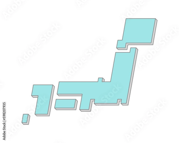 Obraz シンプルな線画で描いた、デフォルメした日本地図のイラスト