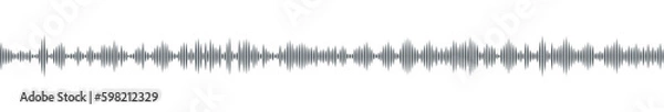 Fototapeta seamless sound waveform pattern for radio podcasts, music player, video editor, voise message in social media chats, voice assistant, recorder. vector illustration