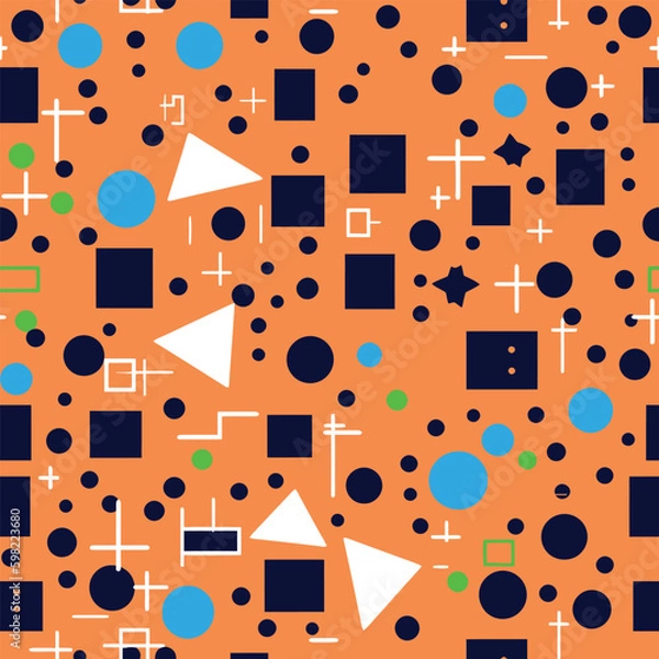 Fototapeta Childlike Creations: A Vibrant Seamless Background of Doodles and Patterns
