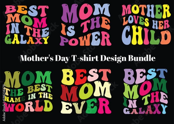 Obraz Mother's day typography t shirt design bundle