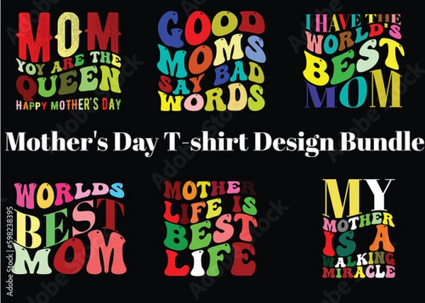 Obraz Mother's day typography t shirt design bundle