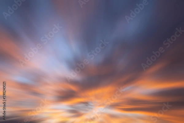 Fototapeta Sky with red-colored clouds