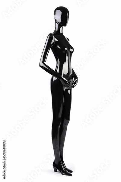 Obraz female mannequin, vantablack on clean white background