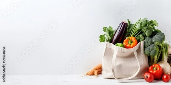 Obraz vegetables on a white background. Generative AI