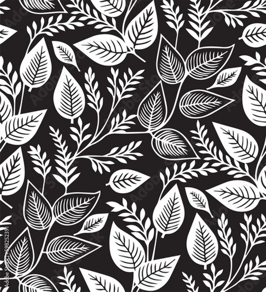 Fototapeta seamless pattern with leaves