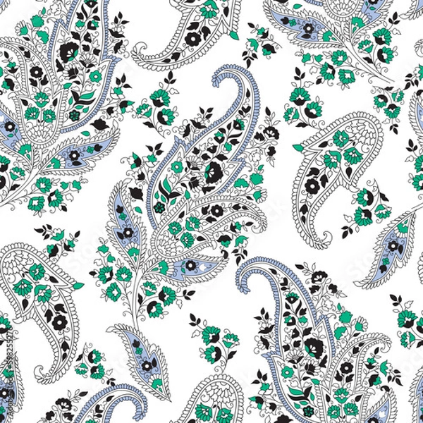 Fototapeta Paisley Floral oriental ethnic Pattern. Seamless Vector Ornament. Damask fabric patterns.