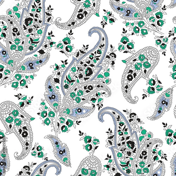Fototapeta Paisley Floral oriental ethnic Pattern. Seamless Vector Ornament. Damask fabric patterns.