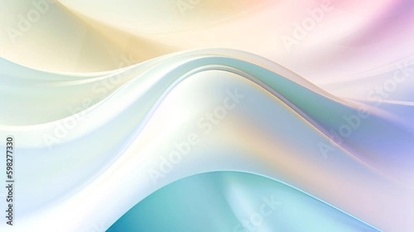 Fototapeta パールホワイトのエレガントなウェーブ背景　Generative AI