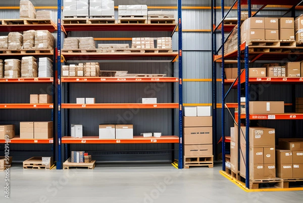 Fototapeta materials warehouse. Generative AI