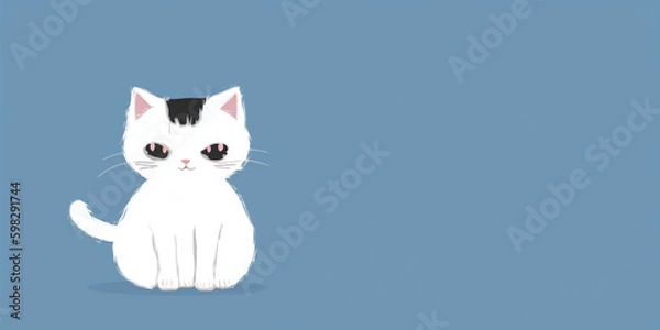 Fototapeta minimalistic cat background. Generative AI