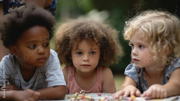 Fototapeta children playing together,  Generative AI
