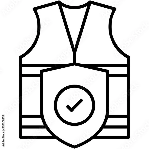 Fototapeta safety icon. secure work accident symbol. line icon vector stock