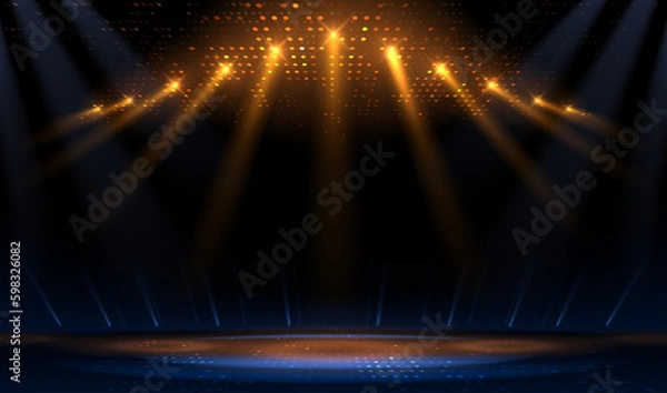 Fototapeta Blue and yellow light rays background