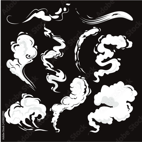 Obraz smoke clouds anime vector illustrator