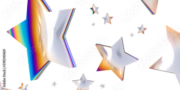 Fototapeta Seamless pattern with small silver stars on white background. - png transparent