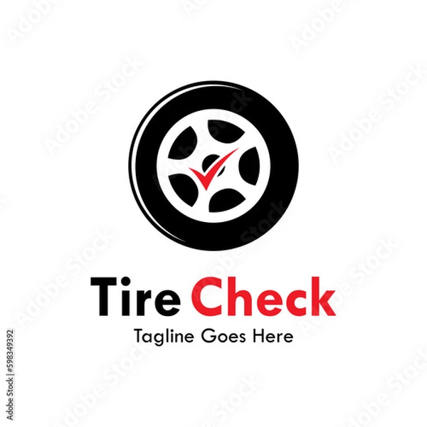 Fototapeta Tire check design logo template illustartion