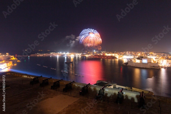 Fototapeta Lights up in the sky: fireworks festival