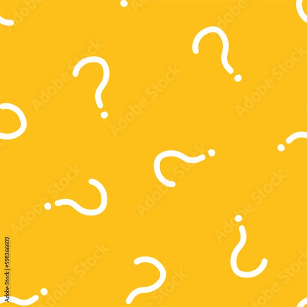 Obraz Yellow seamless pattern with white question mark