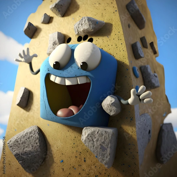 Obraz Credible_Rock_climbing_wall_smiling_volumetric_lighting