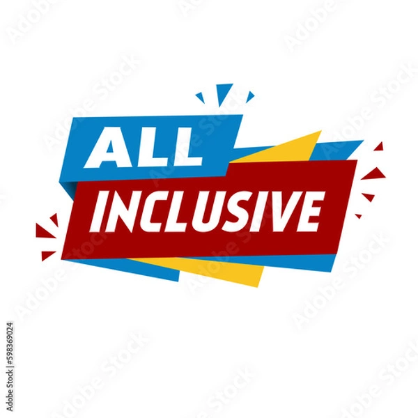 Fototapeta All inclusive. Banner vector template. Flat design. vector illustration.