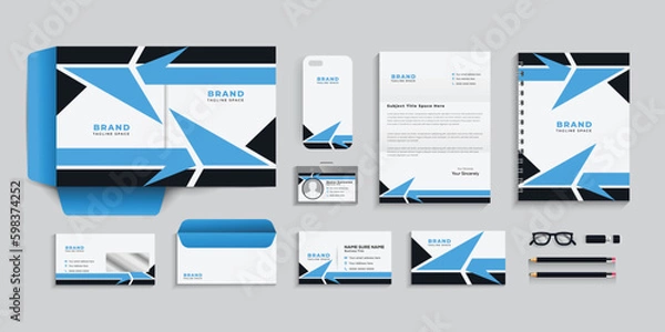 Obraz Business stationery set, Corporate identity template vector. 
