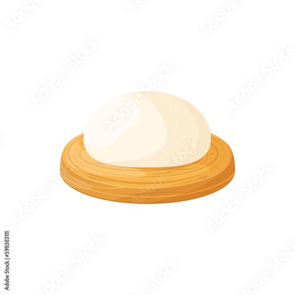 Fototapeta The dough is on the board. Vector in cartoon style