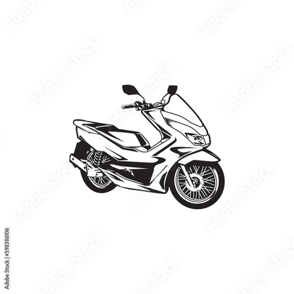 Obraz silhouette matic motorcycle vector
