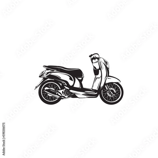 Obraz silhouette matic motorcycle vector