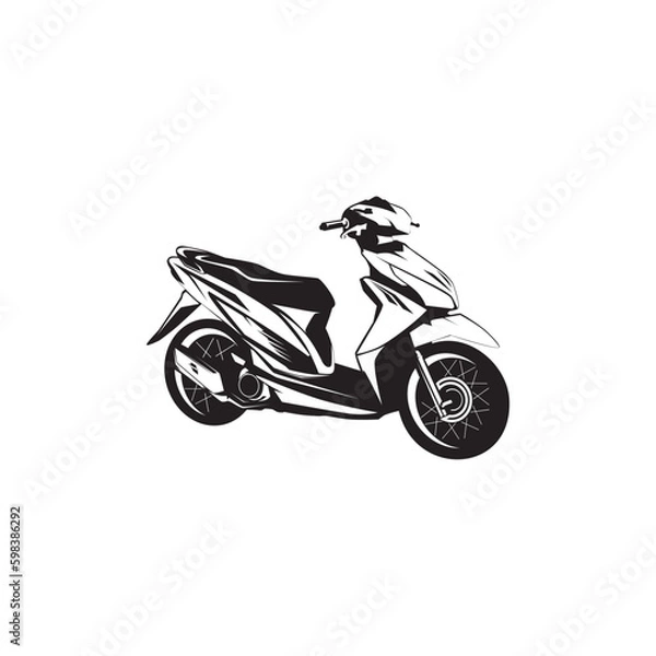 Obraz silhouette matic motorcycle vector
