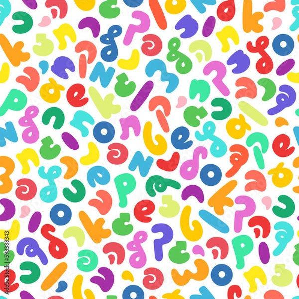 Obraz Hebrew alphabet pattern. Hebrew  abc letters, jewish, font. Children style font on hebrew. Hand drawn Kids style font aramaic alphabet. Handwritten jewish letters background. Cursive  hebrew alphabet.