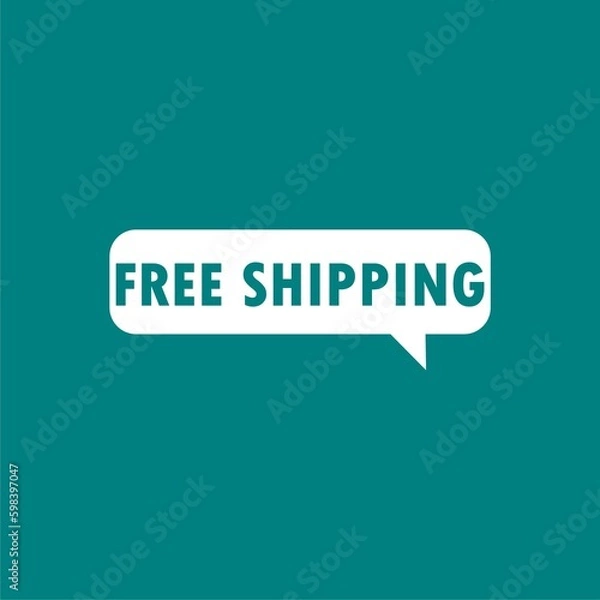 Obraz Button free shipping isolated on black background 