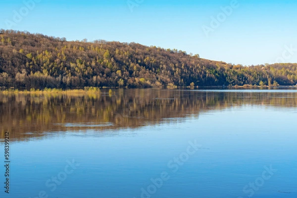 Obraz The river flows along a low hill
