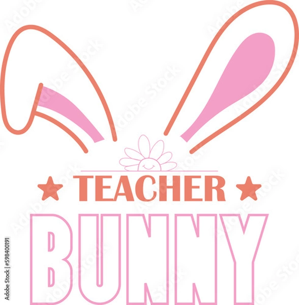 Obraz Teacher bunny baby sublimation t-shirt design