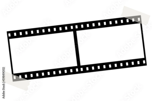 Obraz Isolated Negative Film Transparent Frame with Tape